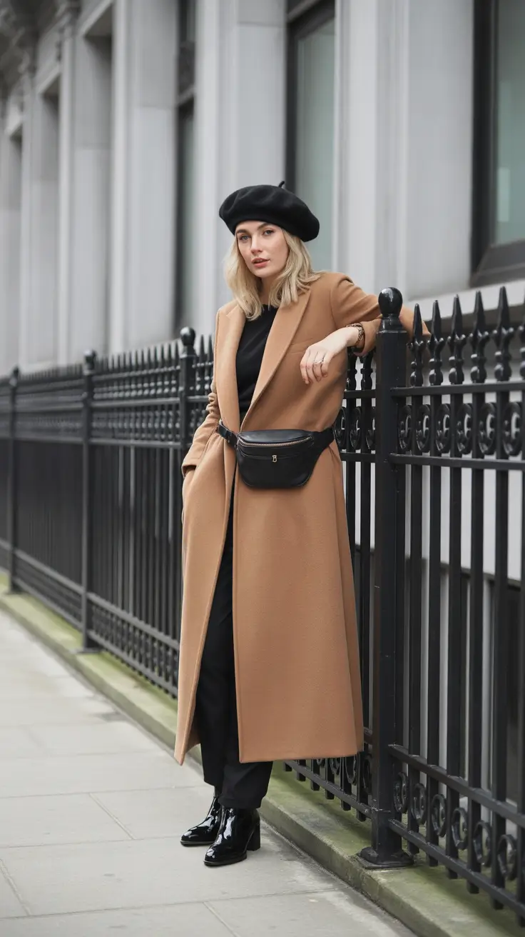 Elegant classy outfit for winter 2025-2026 Classic Camel with Parisian Flair