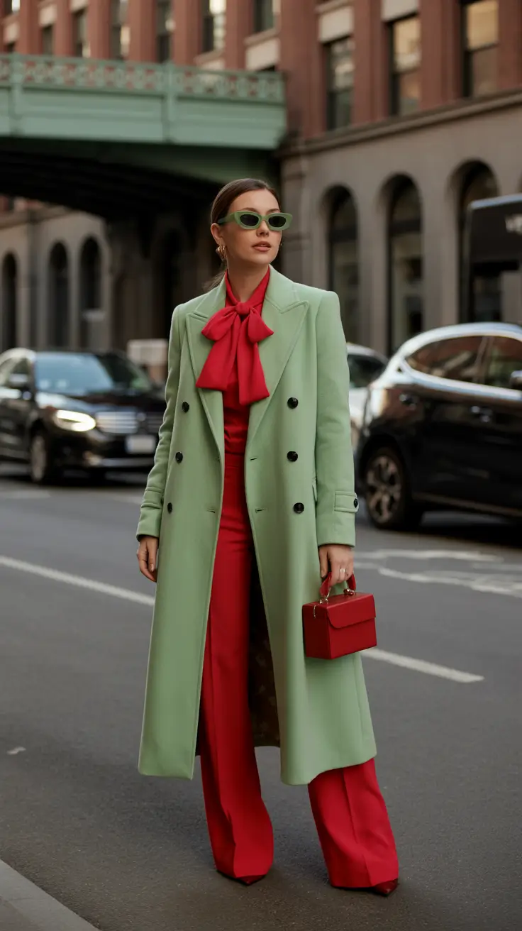 classy winter outfits 2025-2026 Playful Color Blocking