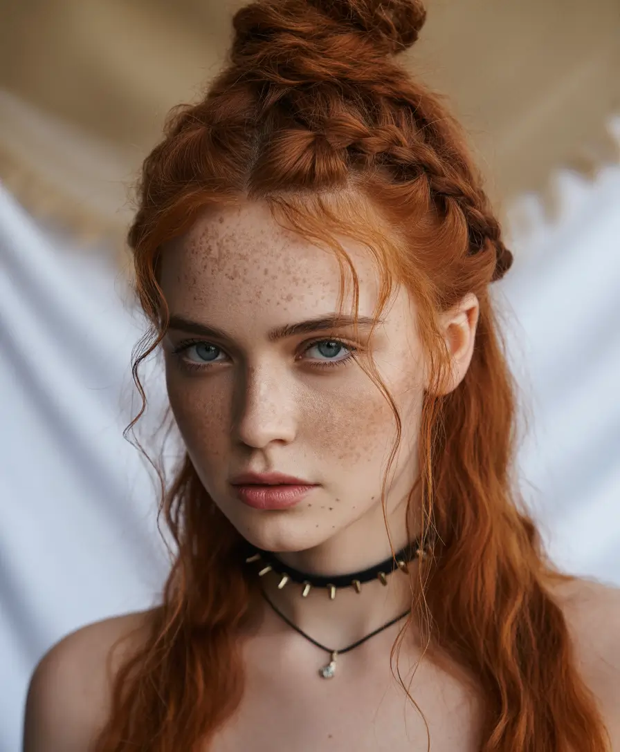 Fall braids hairstyle 2025 Romantic Crown Braid with a Boho Edge