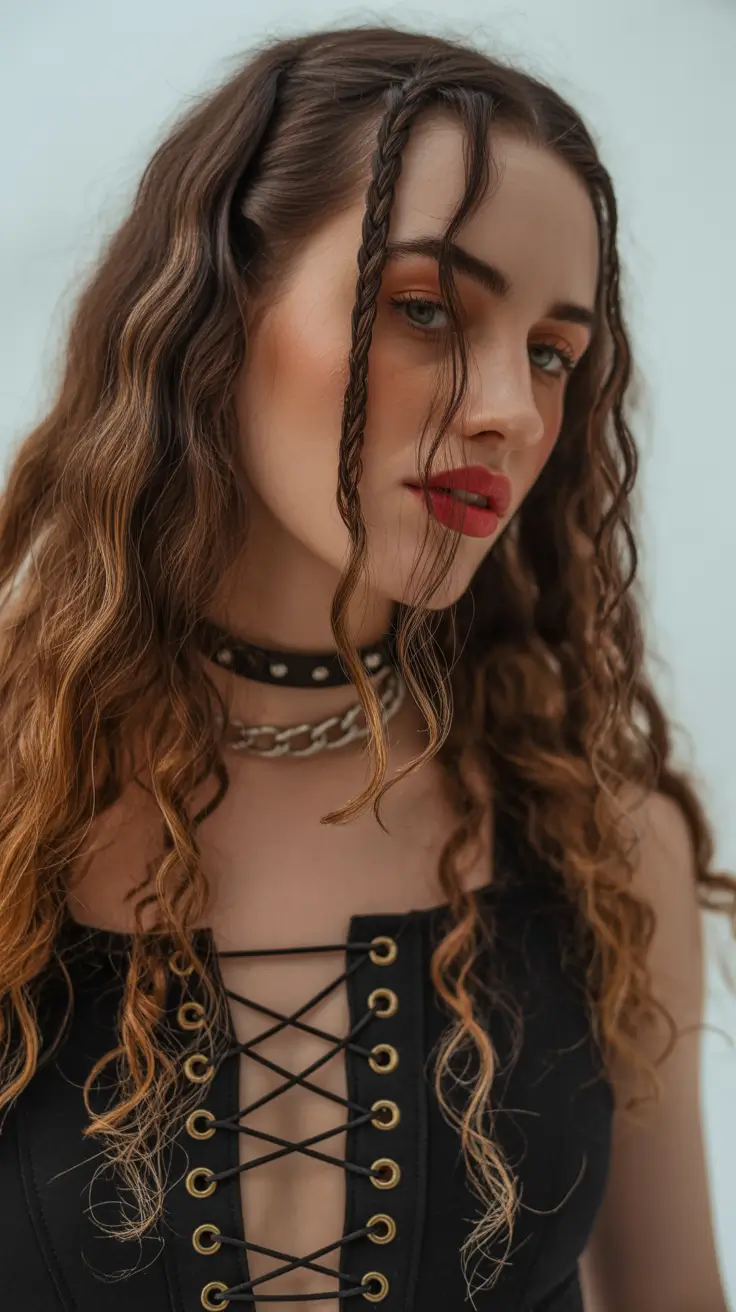 Fall braids hairstyle 2025 Loose Front Twists with Rock 'n' Roll Texture