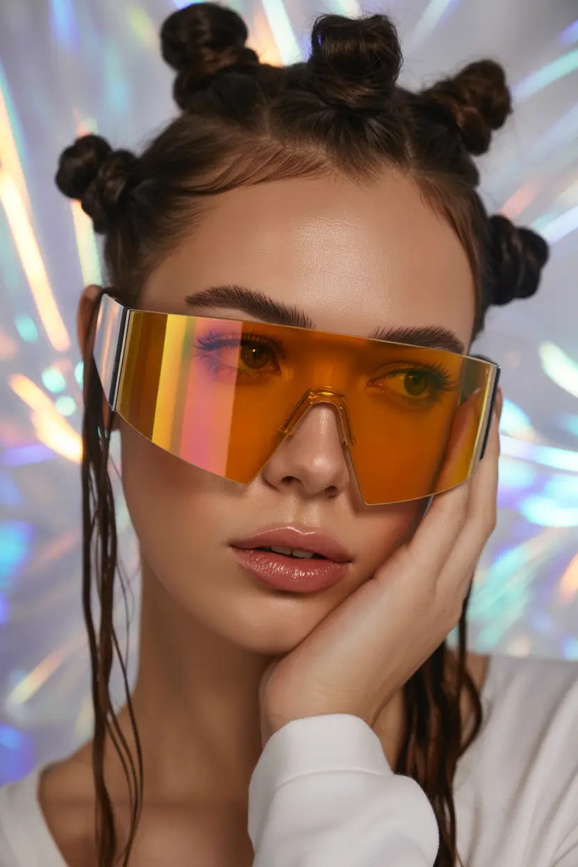 Fall braids hairstyle 2025 Space Buns with Retro-Glam Energy