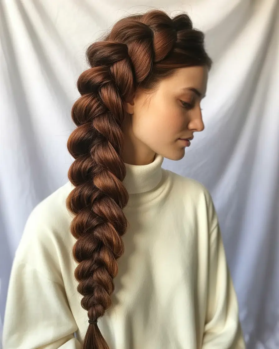Fall braids hairstyle 2025 Romantic Side Fishtail Braid