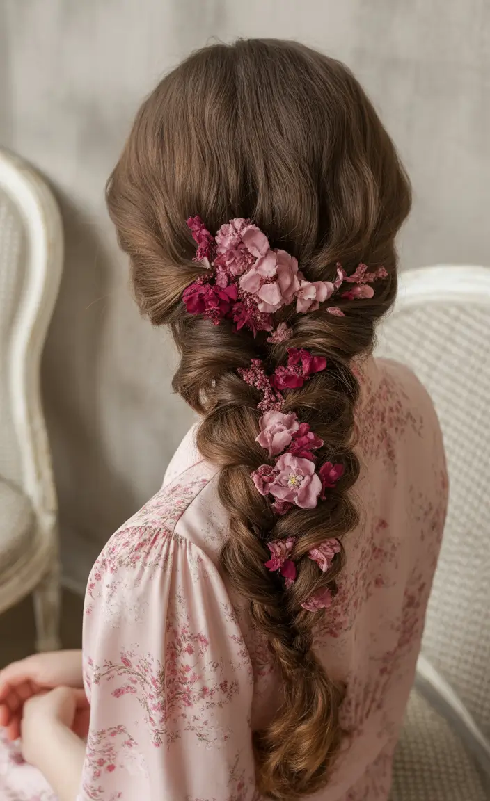 Fall braids hairstyle 2025 Romantic Garden-Inspired Boho Braid