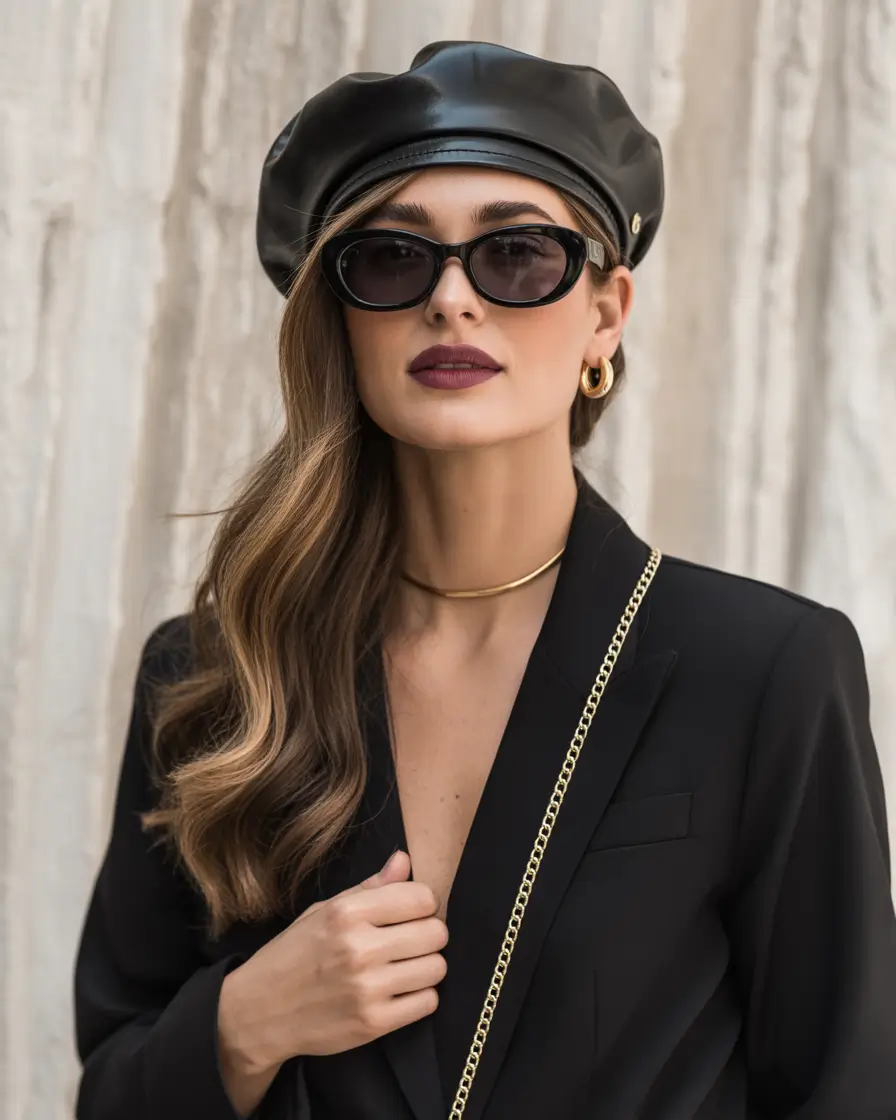 Fall hairstyle for long hairs Retro Side Part with Glossy Waves