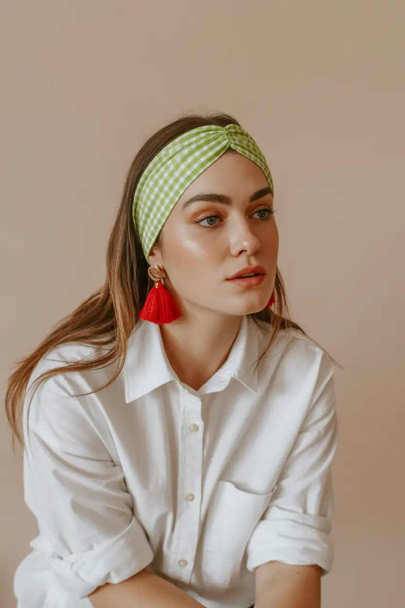 Fall hairstyle for long hairs Sleek Simplicity with a Retro Headband