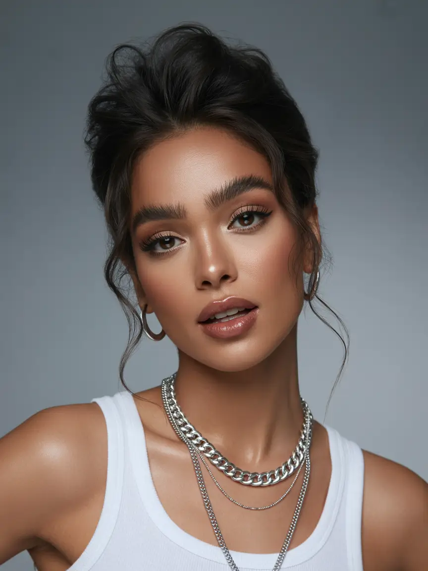 Fall hairstyle for long hairs Textured French Twist with Loose Strands