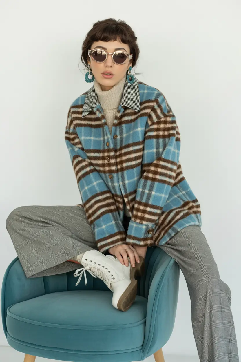 fall winter outfits 2025 Retro Revival with a Fresh Plaid Pop