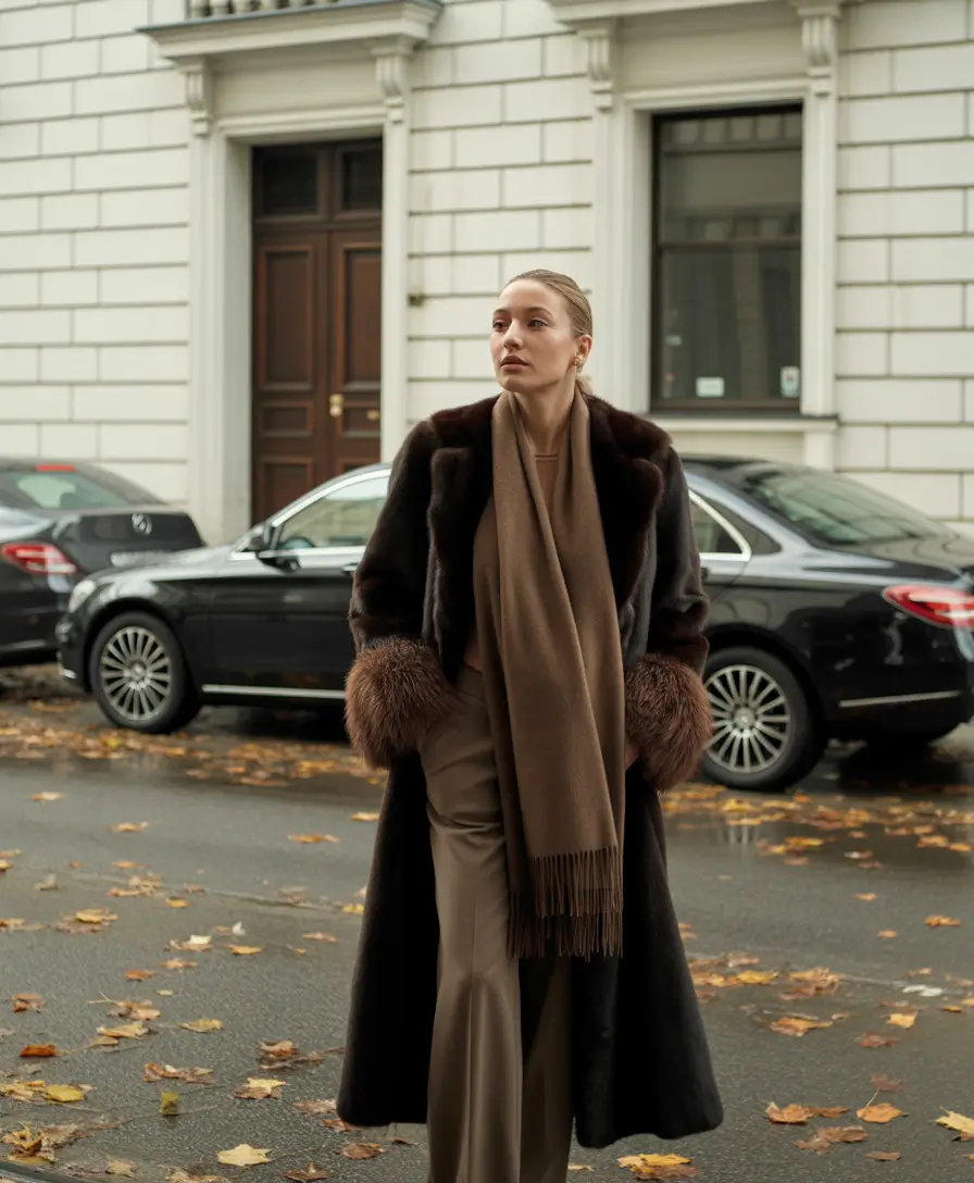 fall winter outfits 2025 Tailored Luxe in Monochrome Cocoa