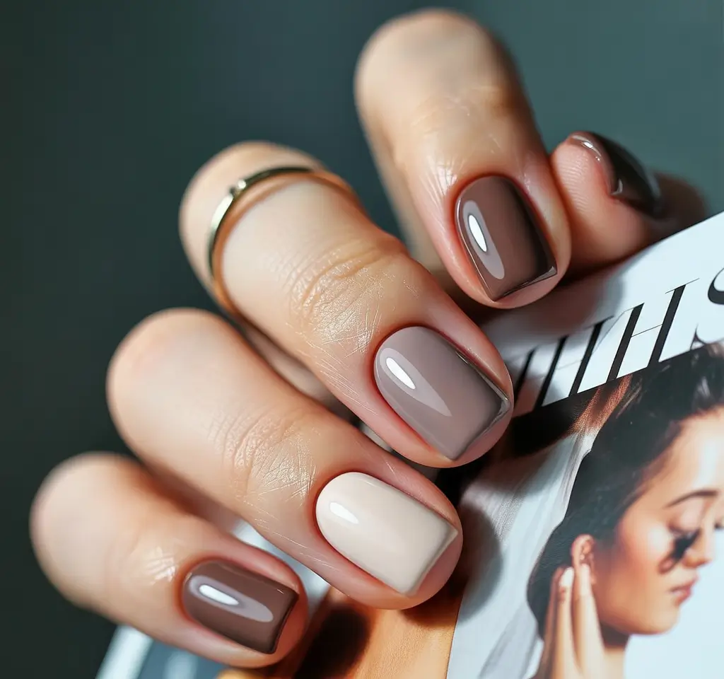 Fall Winter Nail Colors 2025-2026 Warm Taupe Layers for Cozy Transitions