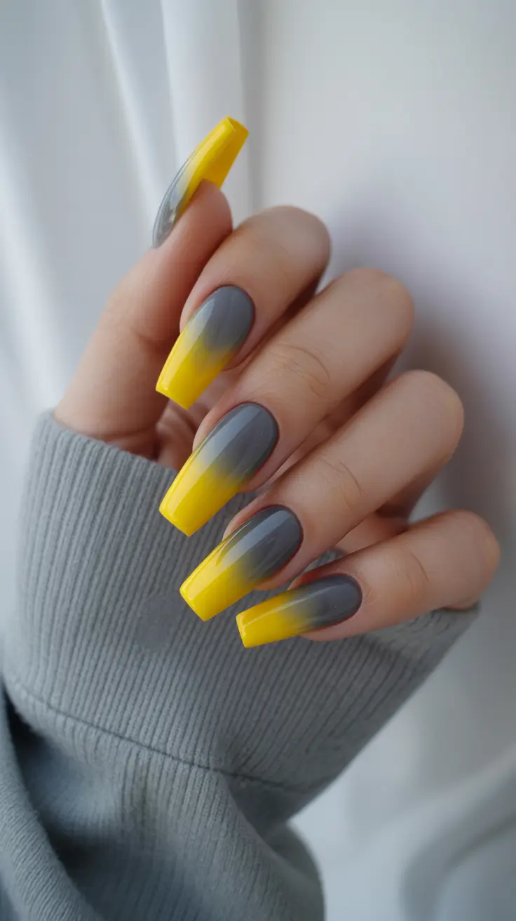 Fall Winter Nail Colors 2025-2026 Charcoal Fade Meets Neon Pop
