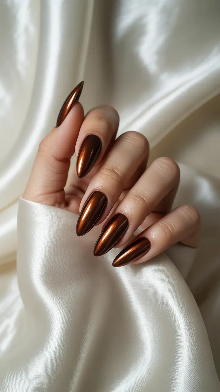 Fall Winter Nail Colors 2025-2026 Molten Copper Chrome