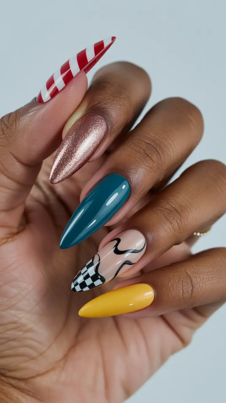 Modern Geometric Nails for Fall 2025 Eclectic Bold Mix