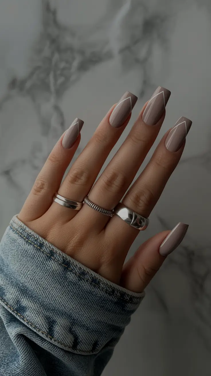 Modern Geometric Nails for Fall 2025 Muted Triangle Precision