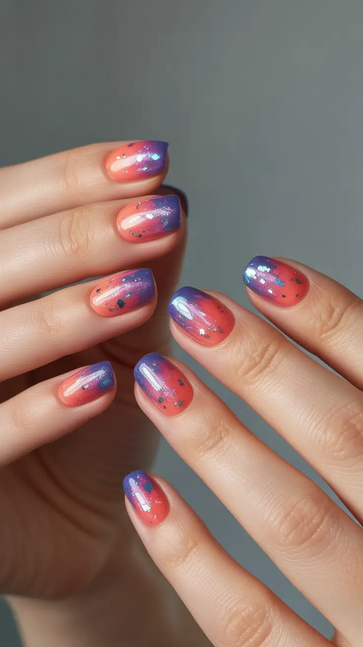 Ombré Fall Nail Designs 2025 Dusk Glow: Sunset to Starlight
