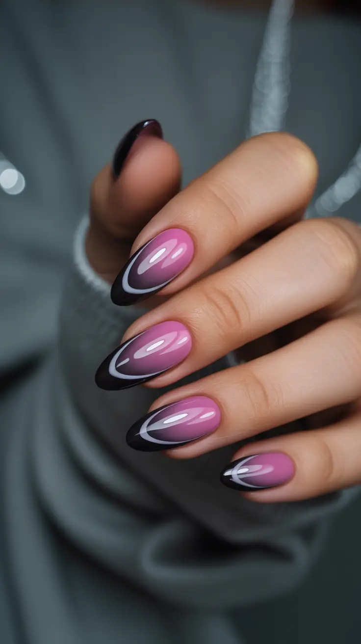 Ombré Fall Nail Designs 2025 Modern Vintage: Mauve with an Edge