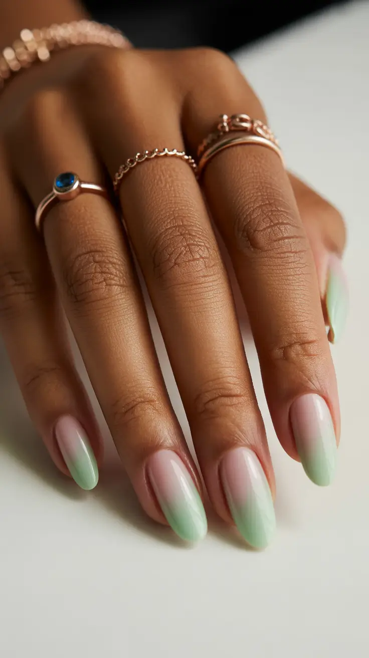 Ombré Fall Nail Designs 2025 Minty Fresh Meets Cozy Neutral