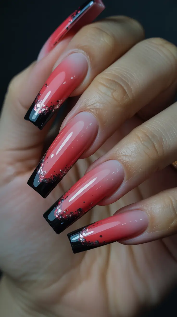 Ombré Fall Nail Designs 2025 Midnight Rose Fade