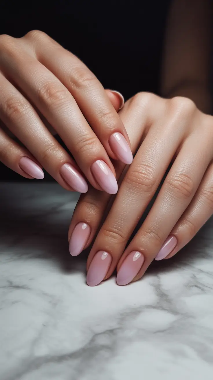 Ombré Fall Nail Designs 2025 Soft Ballet Pink Ombré for Everyday Elegance