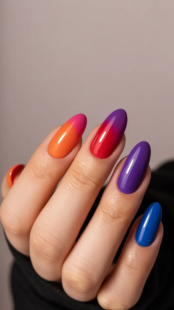 Ombré Fall Nail Designs 2025 Bold Spectrum Fade in Autumn Brilliance