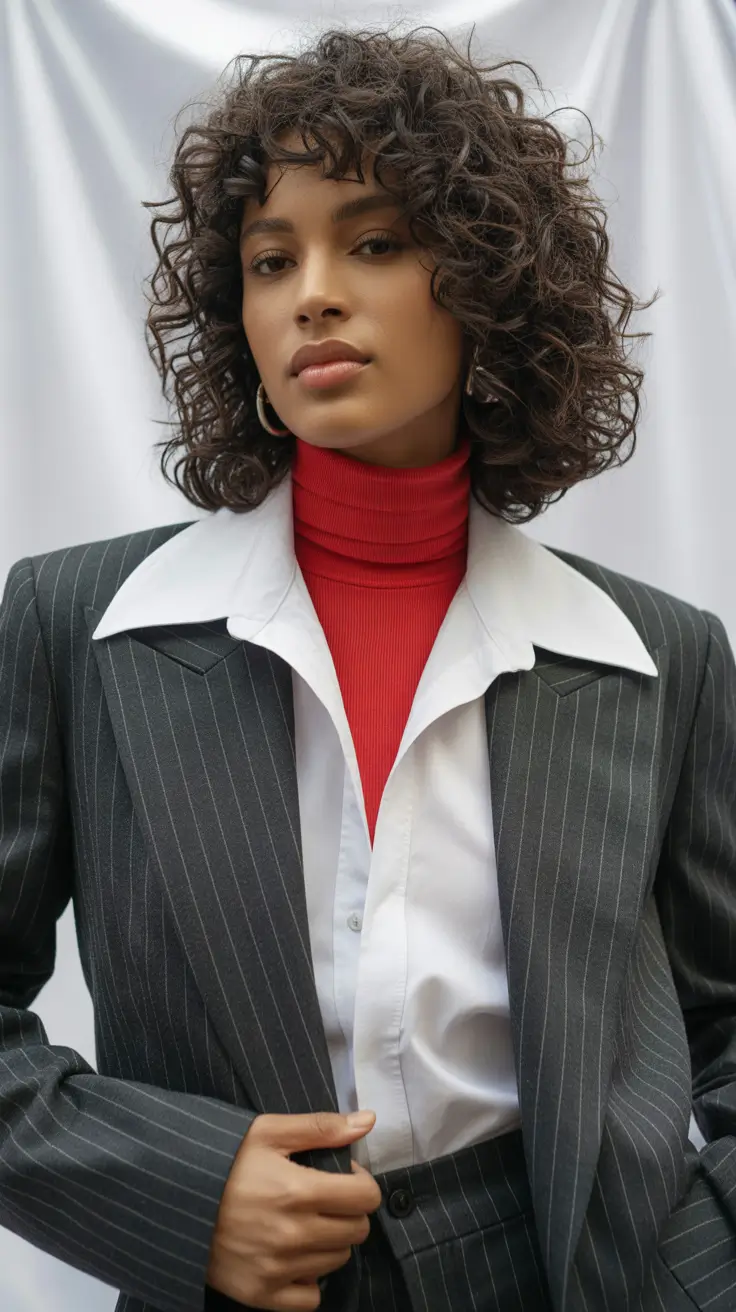 short winter haircuts 2025-2026 Curly Layered Bob