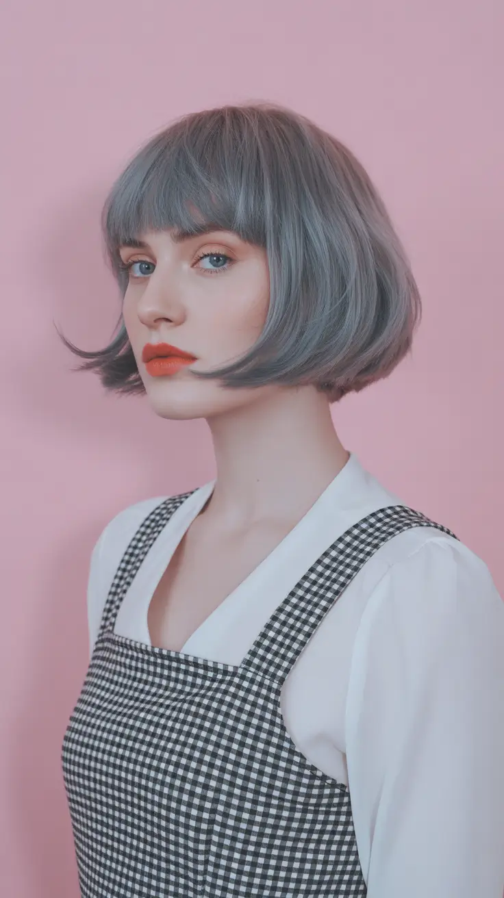 short winter haircuts 2025-2026 Frosted Blunt Bob