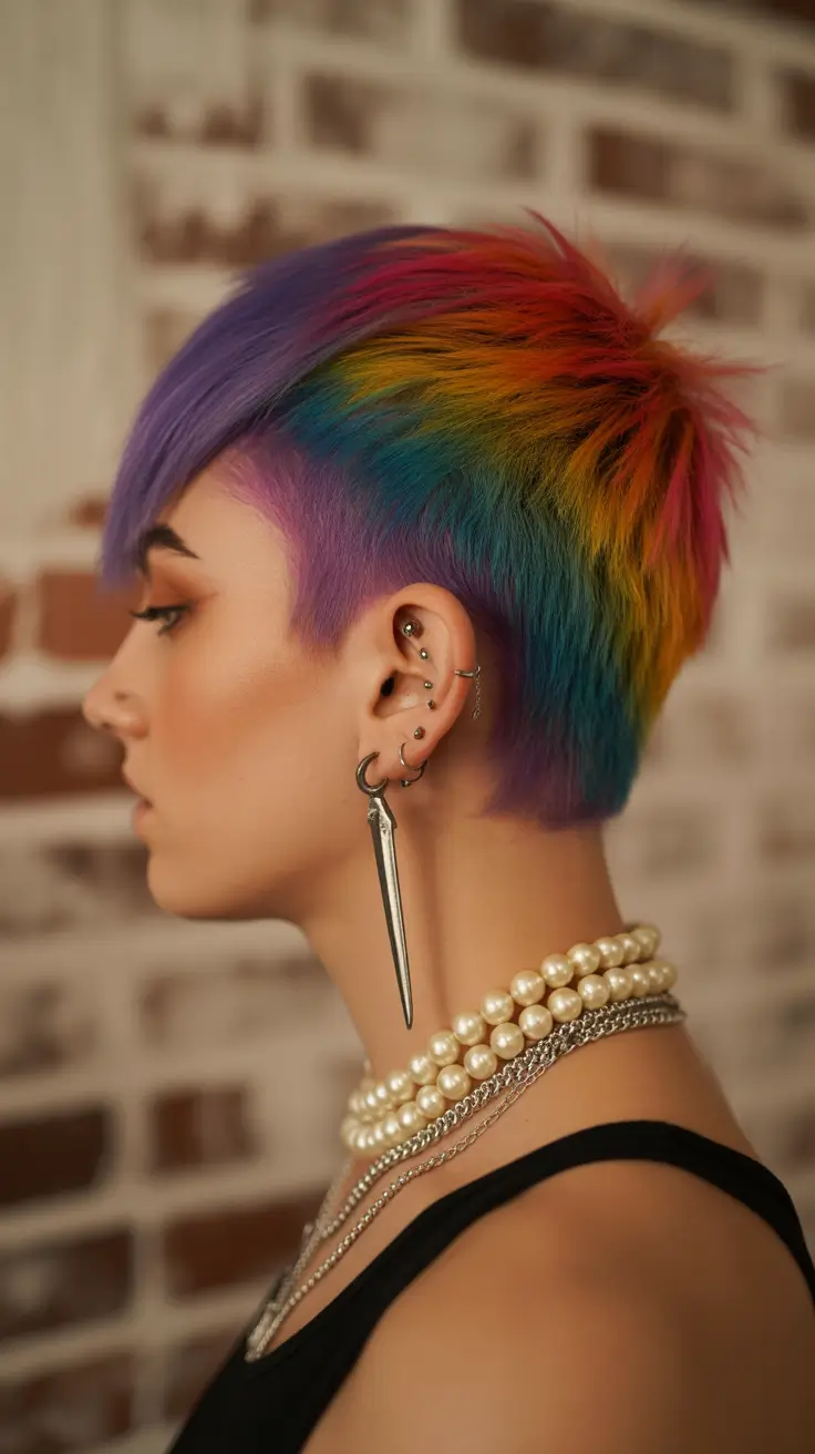 short winter haircuts 2025-2026 Rainbow Pixie Statement