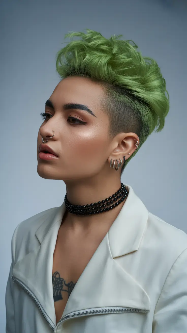 short winter haircuts 2025-2026 Green Textured Crop