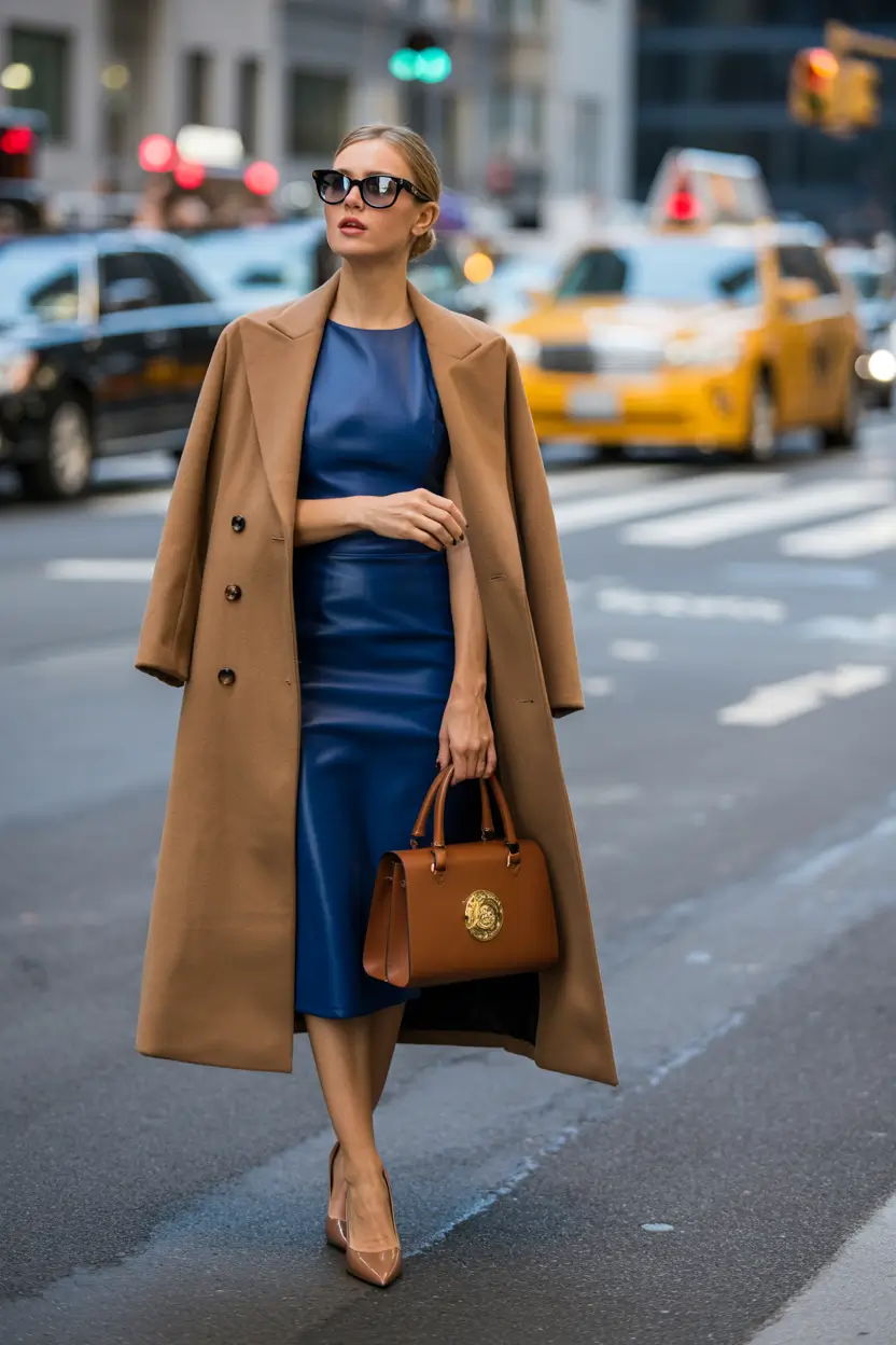 winter office outfits 2025-2026 Classic Sophistication with a Pop of Power