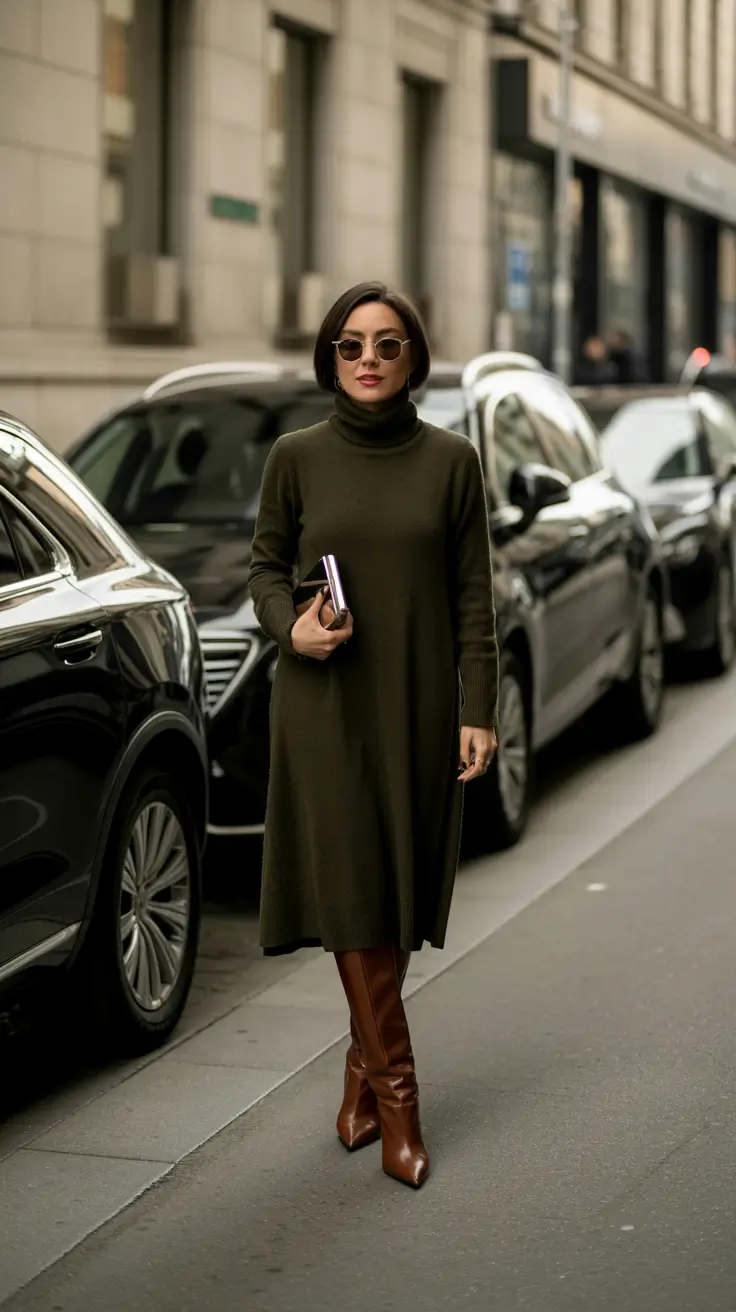 winter office outfits 2025-2026 Effortless Turtleneck Elegance