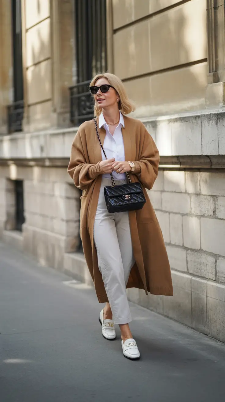 winter office outfits 2025-2026 Relaxed Neutrals for Easy Elegance