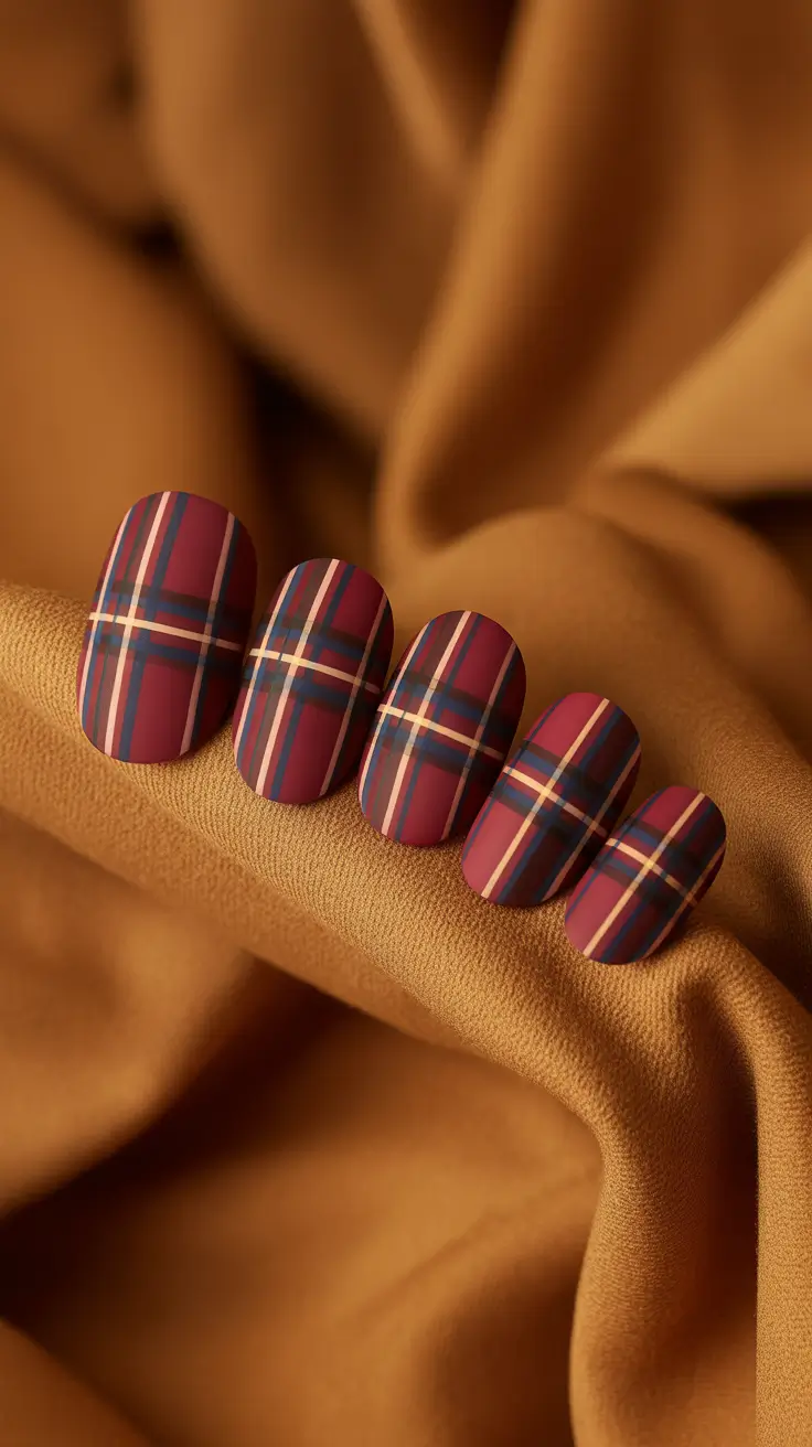 fall-winter-nails-2025-2026-Cozy-Plaid-Perfection