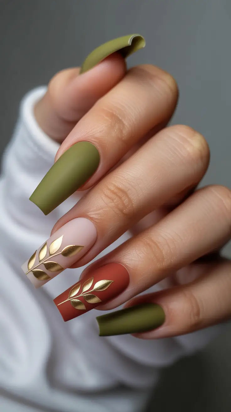 fall-winter-nails-2025-2026-Harvest-Neutrals-Golden-Leaves
