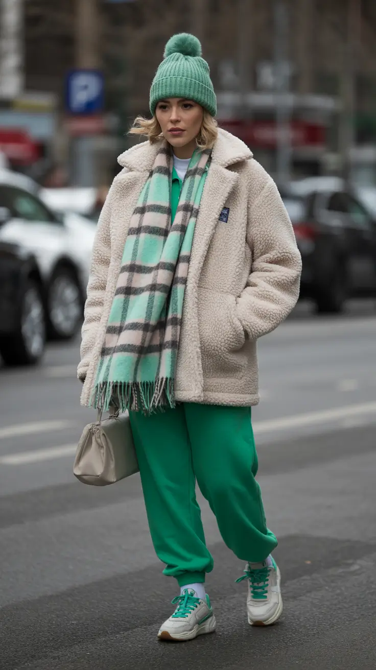 winter fashion outfits 2025-2026 Minty Fresh in Monochrome Streetwear