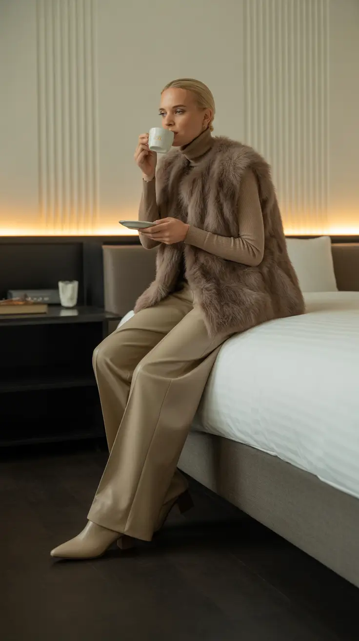 trendy winter outfits 2025/2026 Mocha Layers and Soft Richness