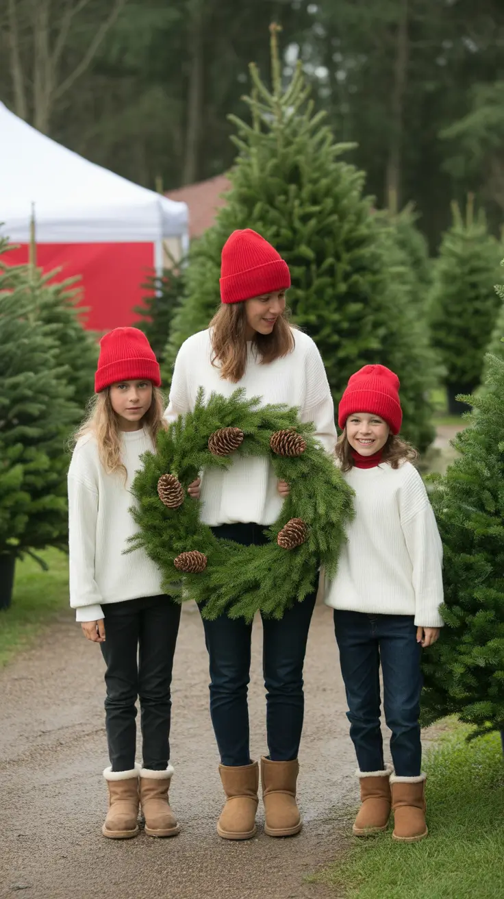 winter family photo outfits 2025-2026 Minimalist Holiday Neutrals