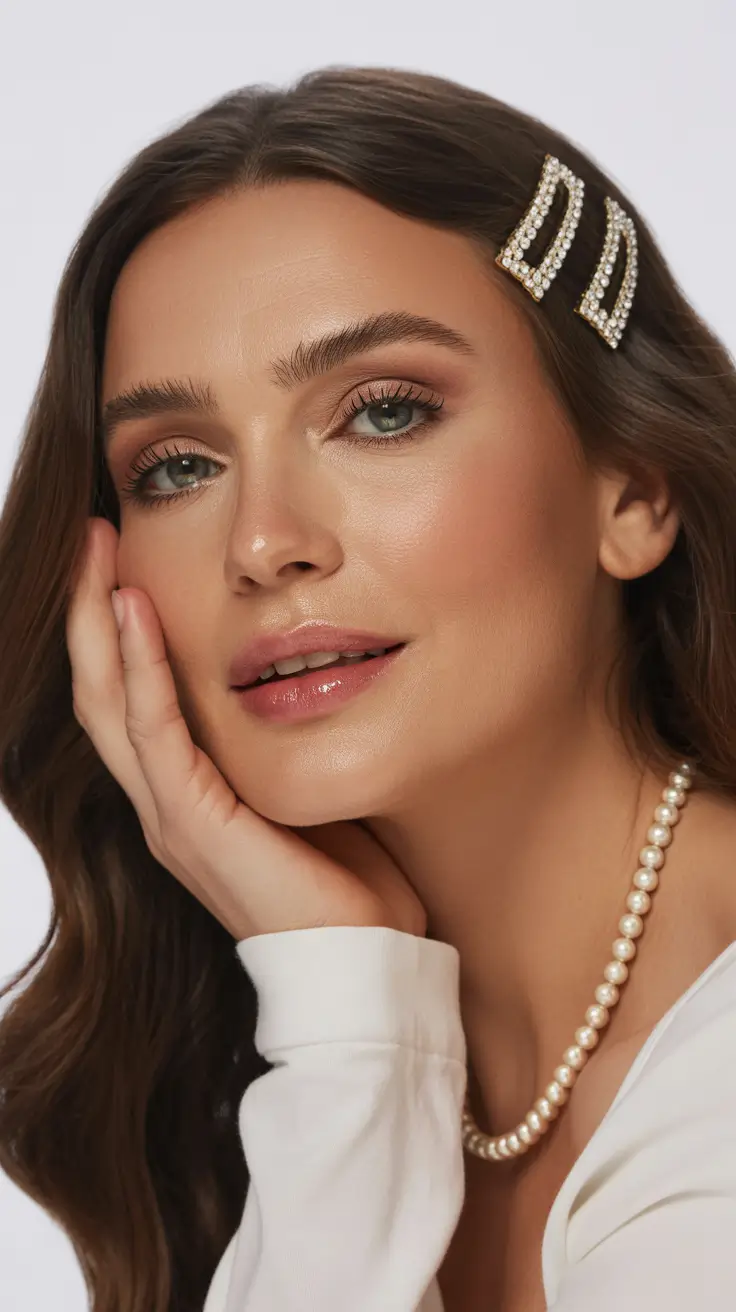 winter hairstyles and color for women over 50 2025-2026 Winter Elegance with Pearl Accents