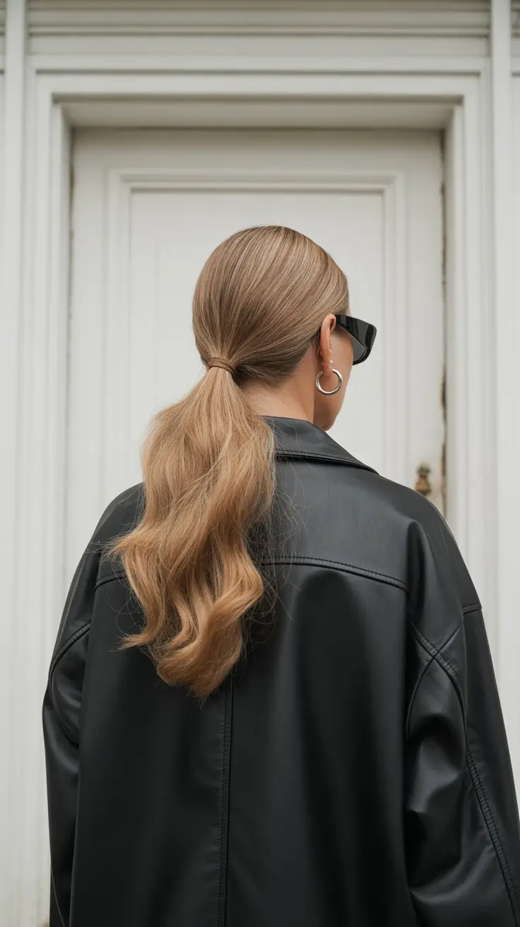 winter hairstyles and color for women over 50 2025-2026 Elegant Low Ponytail with Soft Waves