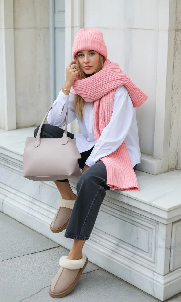 uggs outfit 2025-2026 Bubblegum Pink Meets Neutral Chic
