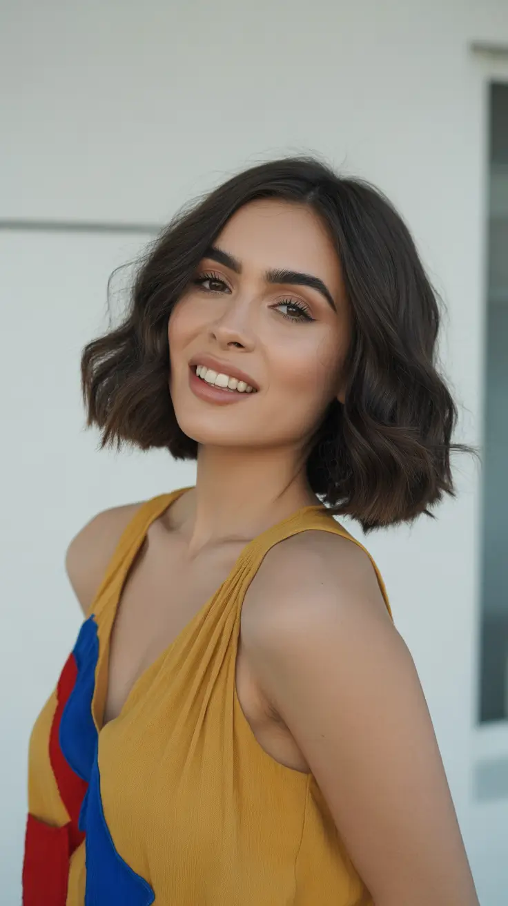 winter bob haircuts 2025-2026 Effortless Charm in Tousled Waves