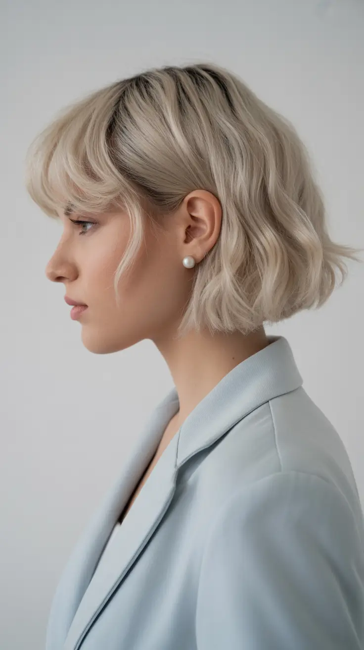 winter bob haircuts 2025-2026 Soft Layers with Fringe