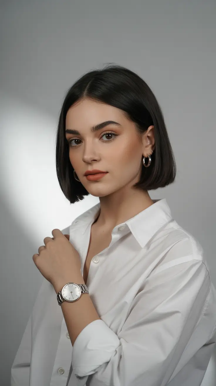 winter bob haircuts 2025-2026 Classic Sleek Bob