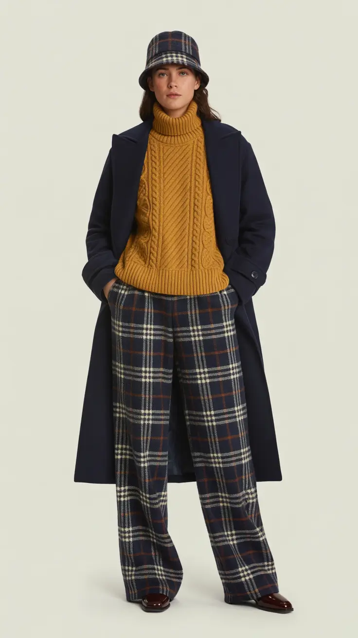 winter capsule wardrobe 2025-2026 Checked Layers Cozy