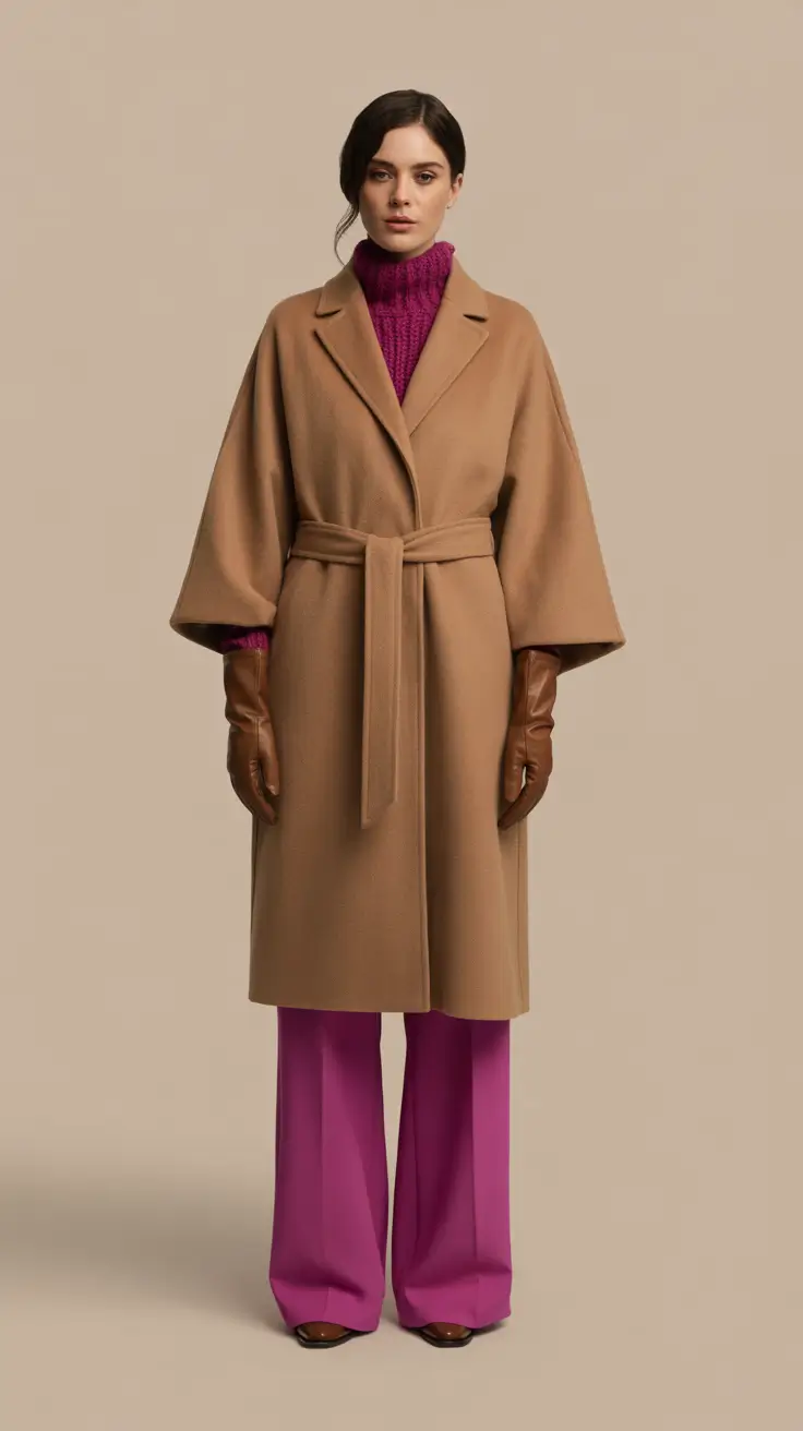 winter capsule wardrobe 2025-2026 Minimalist Camel Pop