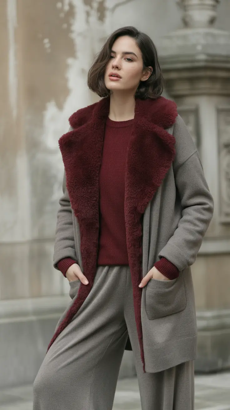 winter capsule wardrobe 2025-2026 Burgundy Tones