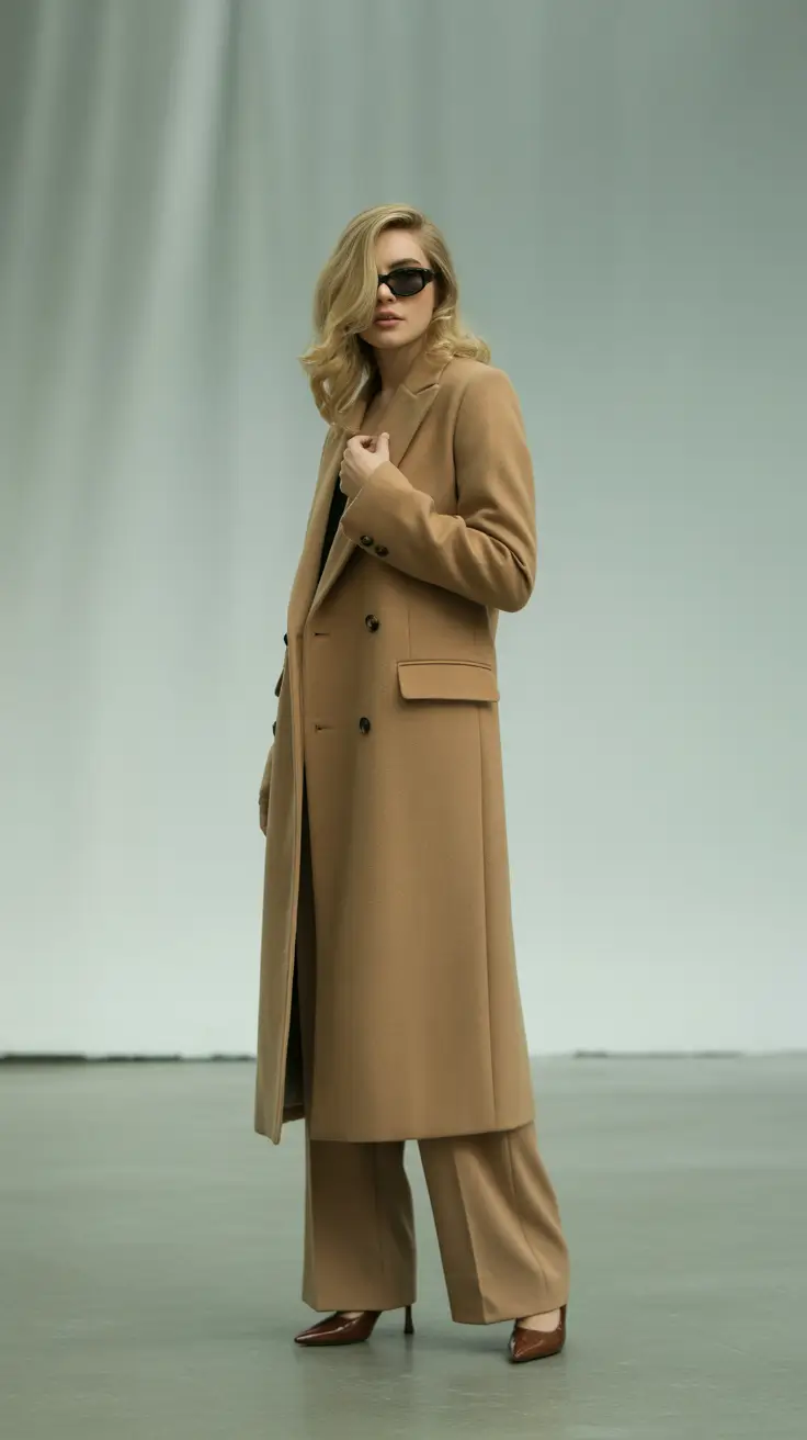 winter capsule wardrobe 2025-2026 Camel Coat Power Move