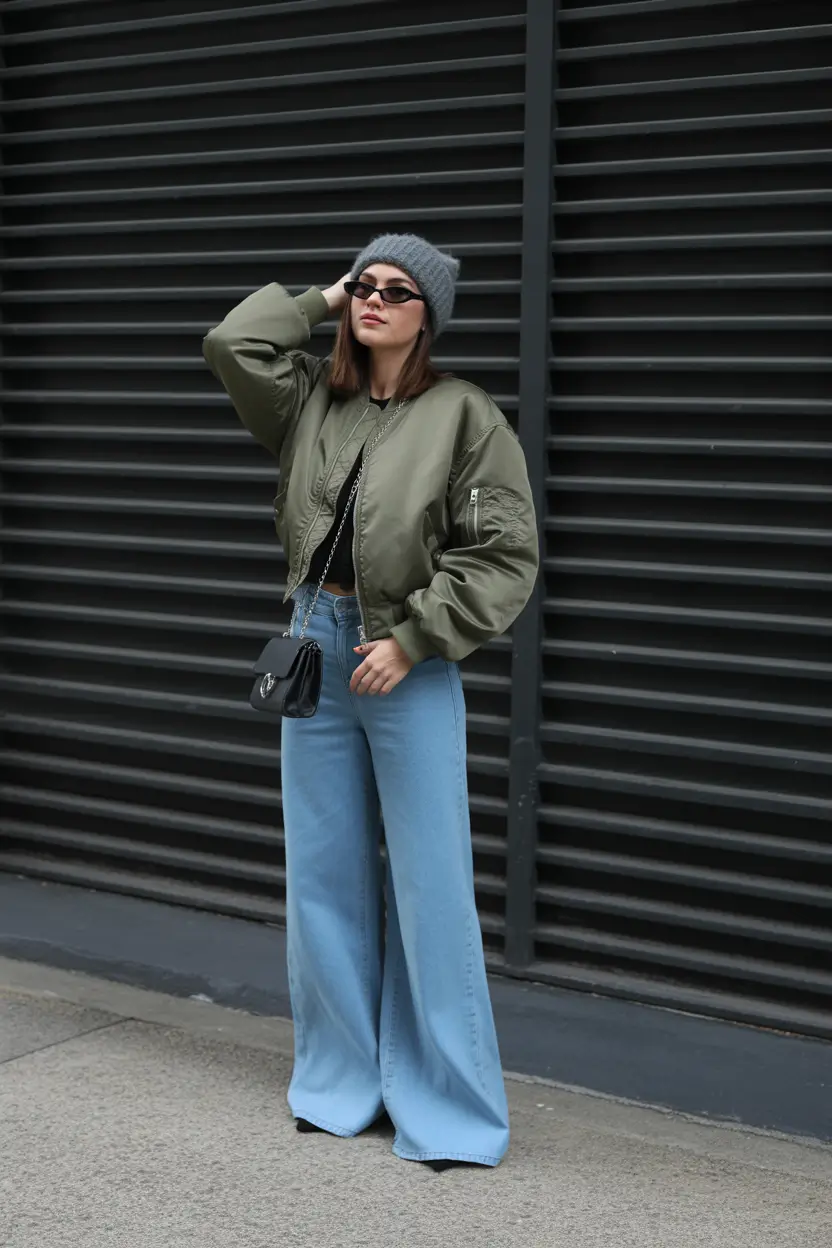 winter fashion inspo 2025 Effortlessly Cool in Olive and Denim