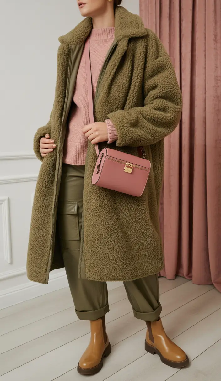 winter fashion inspo 2025 Vintage Utility Meets Blush Romance