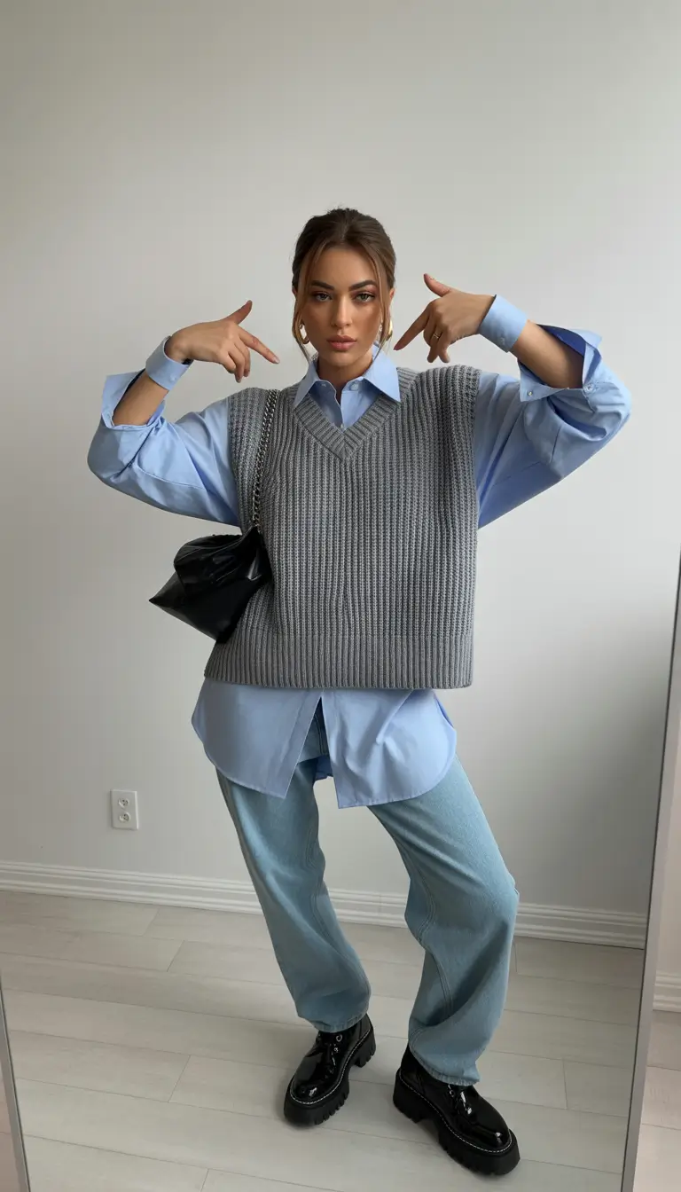 winter fashion inspo 2025 Preppy Layers Meet Cool Girl Energy