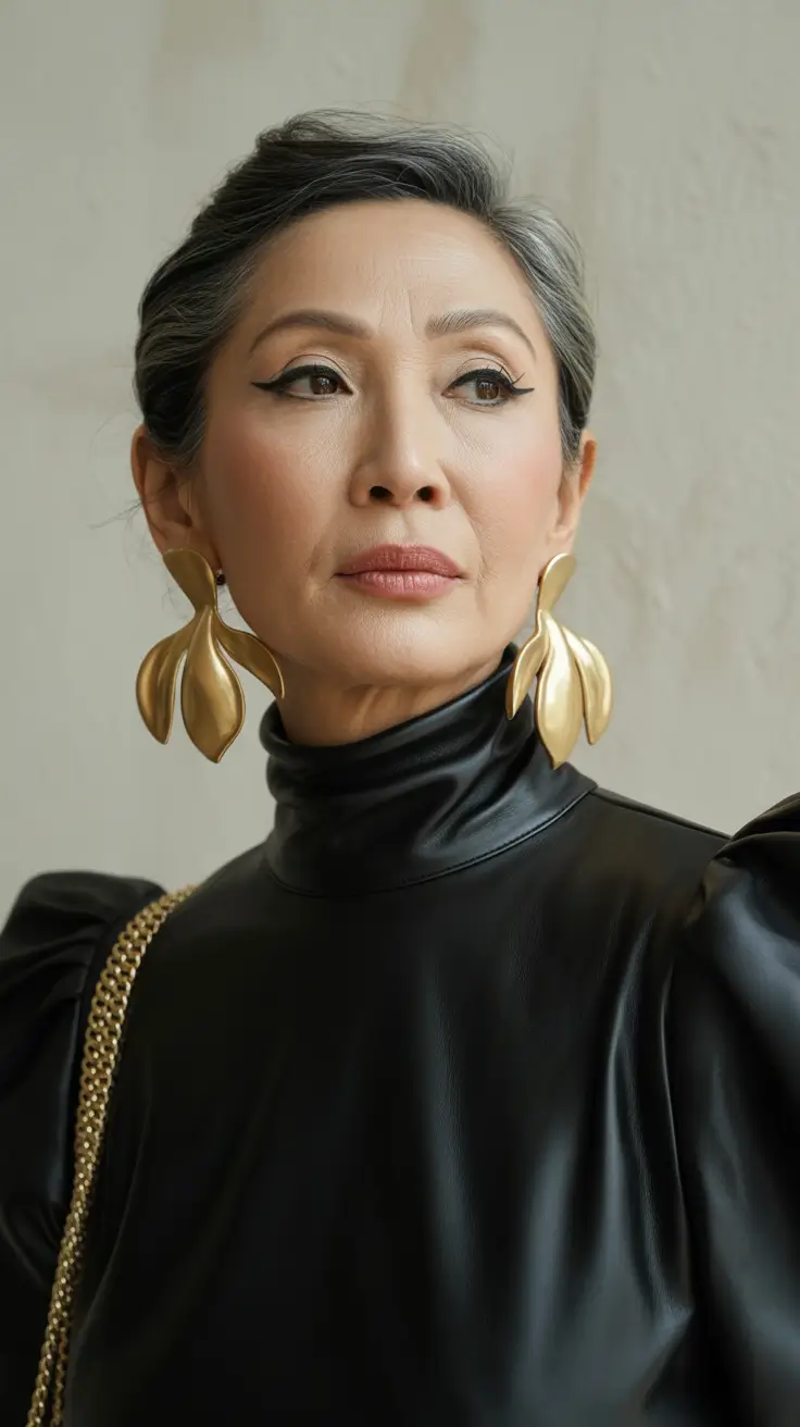 winter hairstyles and color for women over 60 2025-2026 Sleek Silver Confidence