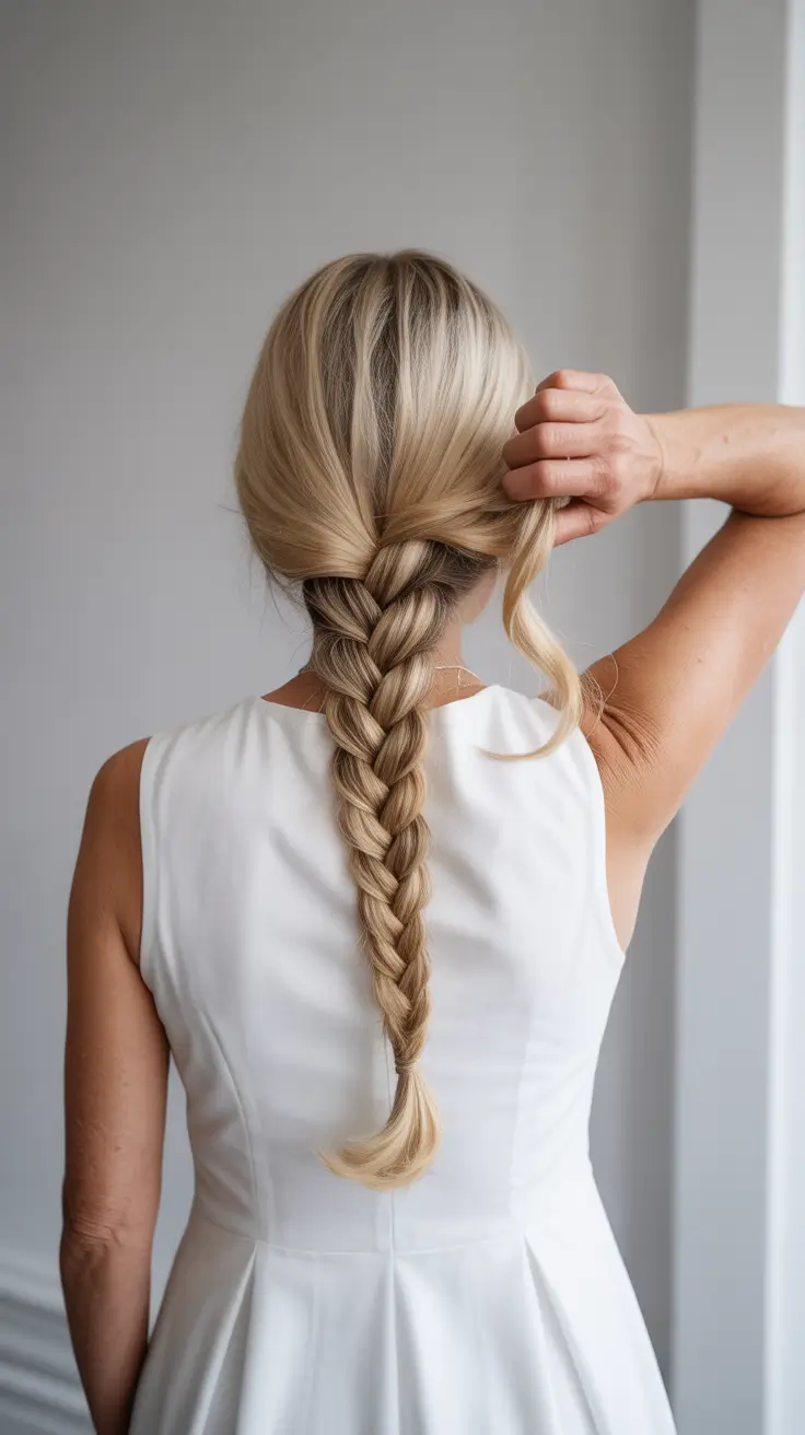 winter hairstyles and color for women over 60 2025-2026 Classic Braided Grace